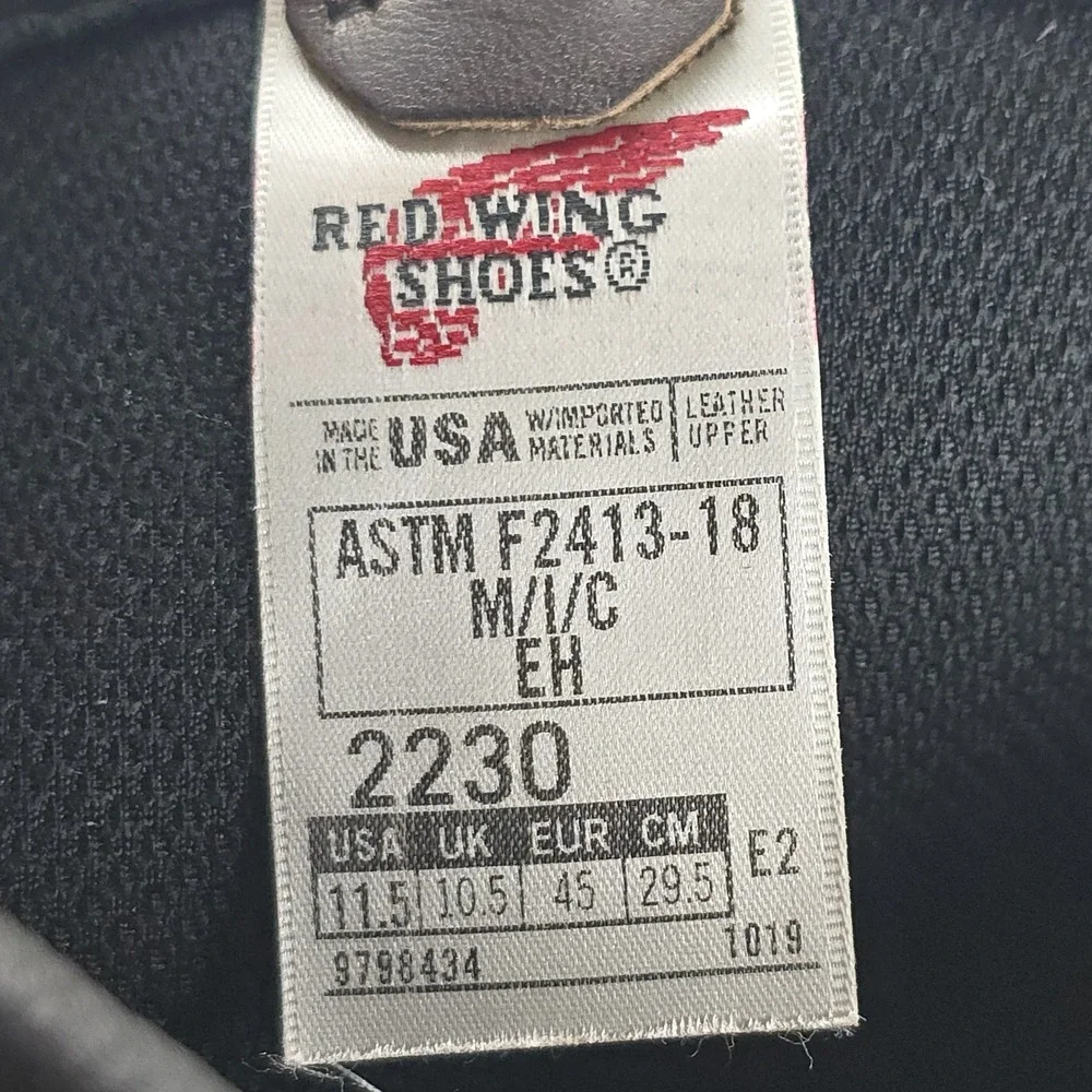 Red Wing 2230 Pull On Work Boots Men's 11.5 Brown Steel Toe Waterproof USA